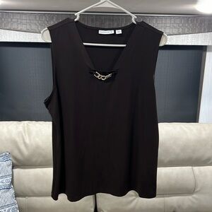 Susan Graver sleeveless Blouse Brown L